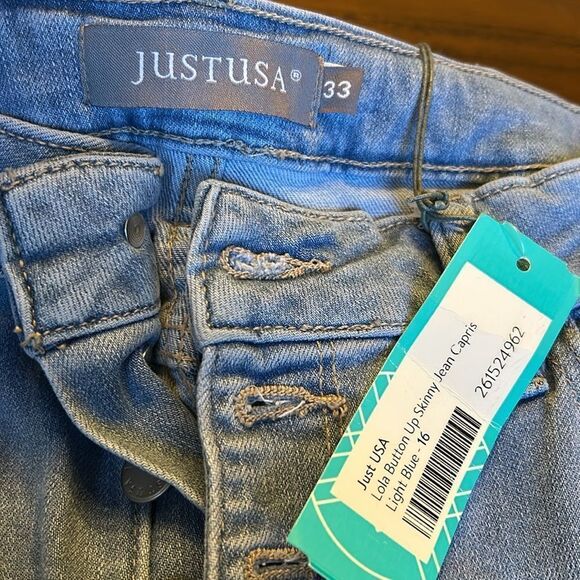 Just USA Lola button up skinny jeans a capri NwT stich fix Sz 16 - Picture 7 of 9